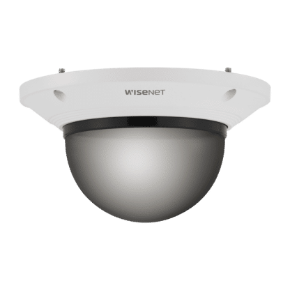 Burbuja tintada SPB-IND85W de Hanwha Vision Latam para cámaras de seguridad interiores, ideal para videovigilancia avanzada.